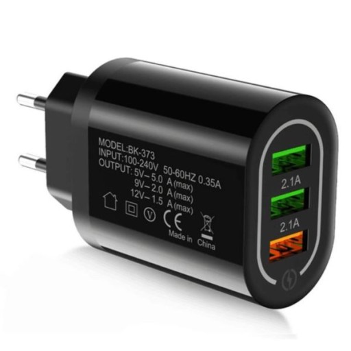 Быстрое настенное зарядное устройство QC 3.0, 3 кабеля USB + USBC TYPE C, быстрая зарядка
