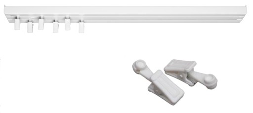 KARNISZ Szyna Sufitowa PCV 200 cm dwutorowy z Osłoną Maskownicą białą 5 cm