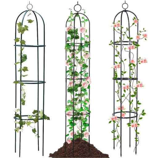 PERGOLA OGRODOWA NA KWIATY RÓŻE kolumnowa metalowa obelisk 190cm + KOTWY