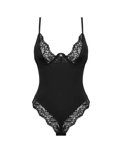 Черные боди женское эротическое белье Obsessive Bellastia кружево M/L