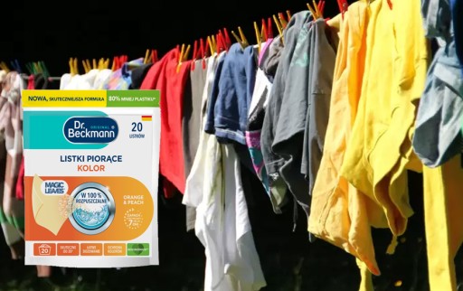 Dr. Beckmann MAGIC LEAVES Chusteczki Listki Piorące do Prania Kolor 80 prań