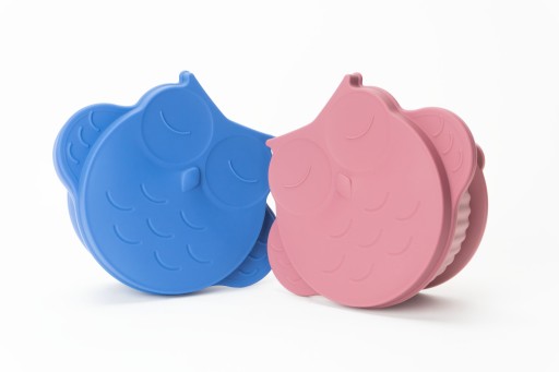 InnoGio Miseczka silikonowa z pokrywką sówka pink