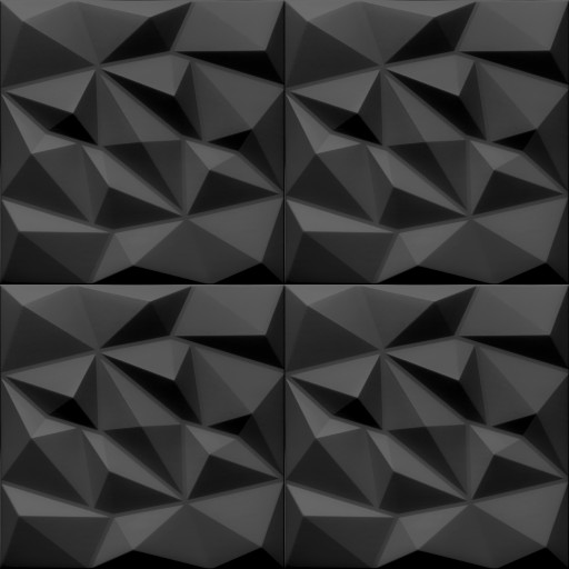 Стеновые панели 3D BRYLANT черные, кессон, 8 шт.