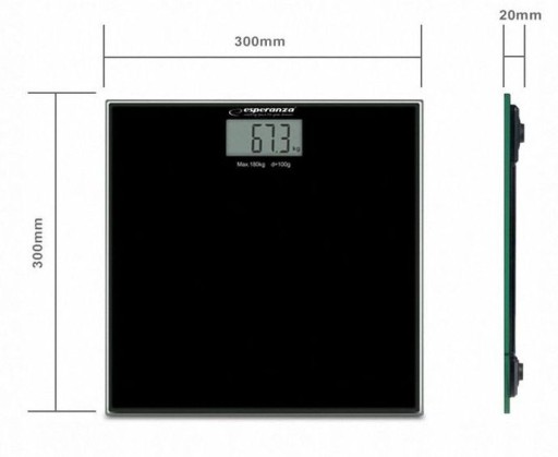 Elektoniczna WAGA ŁAZIENKOWA SZKŁO Slim 6mm LCD XL