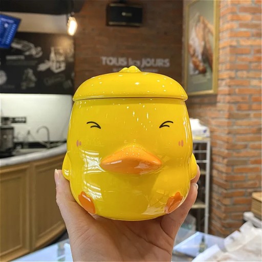 Маленькая желтая утка, милая кружка с изображением животных, керамическая бутылка для воды большой емкости
