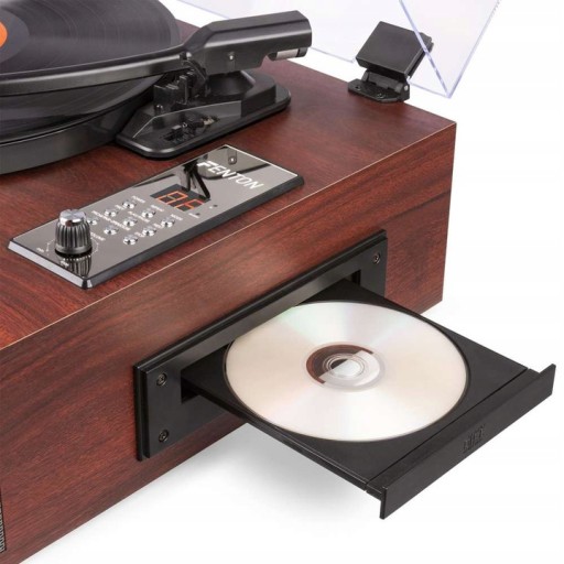 Винтажный проигрыватель Bluetooth FM CD-динамики + винил