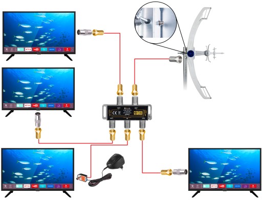 АНТЕННА DVB-T2 ДЛЯ ЭФИРНОГО ТЕЛЕВИДЕНИЯ 4K НАБОР TELMOR ASR CLASSIC 4TV