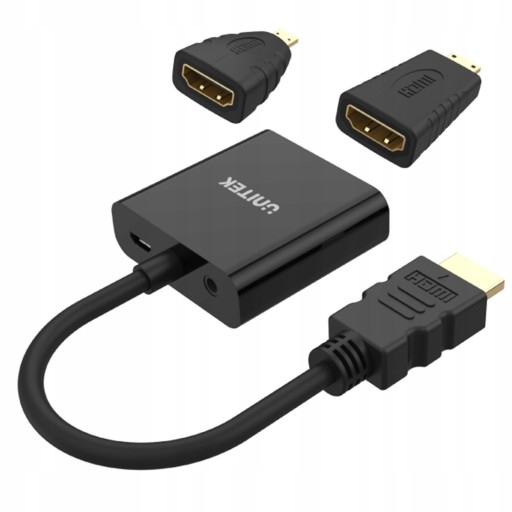 Адаптер микро/мини HDMI-VGA+аудио Unitek Y-6355