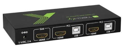 Przełącznik KVM HDMI/USB 2x1 z Audio 4K*30Hz