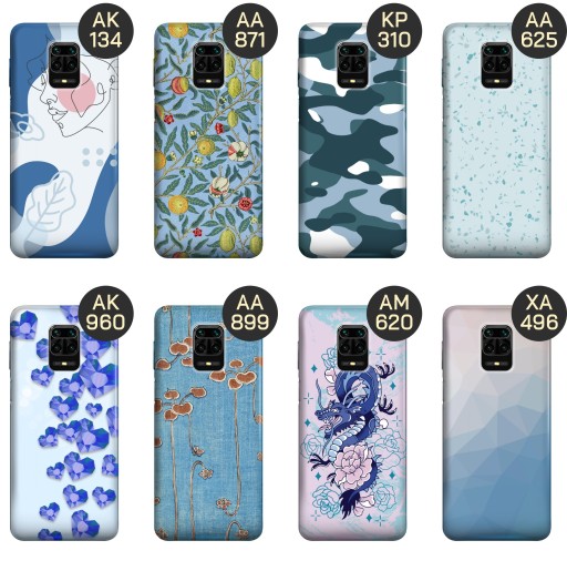 ETUI DO XIAOMI REDMI NOTE 9 PRO WZORY NIEBIESKIE BLUE BLAU OBUDOWA CASE