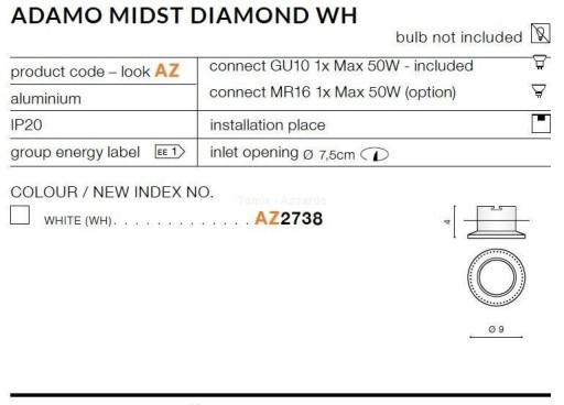 Встраиваемый ADAMO MIDST DIAMOND AZ2738 AZZARDO