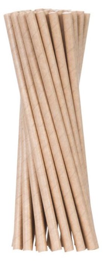 Słomki papierowe jednorazowe grube 8 mm 500 szt.