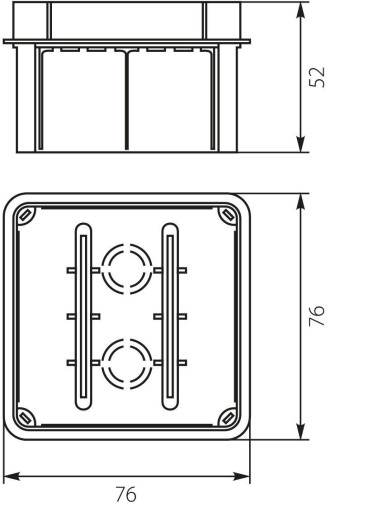 PUSZKA P/T Z BIAŁĄ POKRYWĄ 76×76×52mm CZARNA 11.1