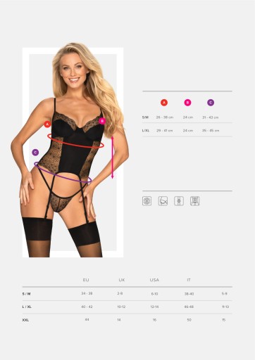 Корсетные стринги Obsessive Sharlotte на шнуровке L/XL