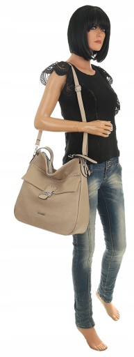 YYCOVERI Elegancka Torebka Damska beżowa worek listonoszka CBLT01971 Taupe