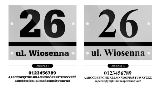 Tablica adresowa adres 3D numer na dom 33x27 srebrna 2 wzory