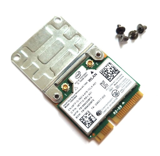 КАРТА WIFI INTEL DUAL BAND WIRELESS-AC 7260, адаптер 5 ГГц, ПОЛНЫЙ РАЗМЕР, 867 Мбит/с