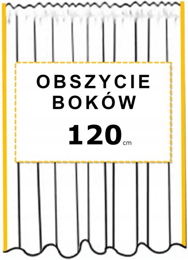 Usługa obszycia 2 boków firany o wys. 120cm
