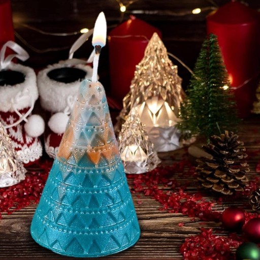 Новогодняя силиконовая форма для свечей - смола для 3D елочных свечей,