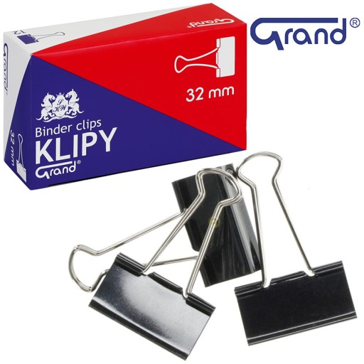Grand klipy biurowe r. 32mm 12szt