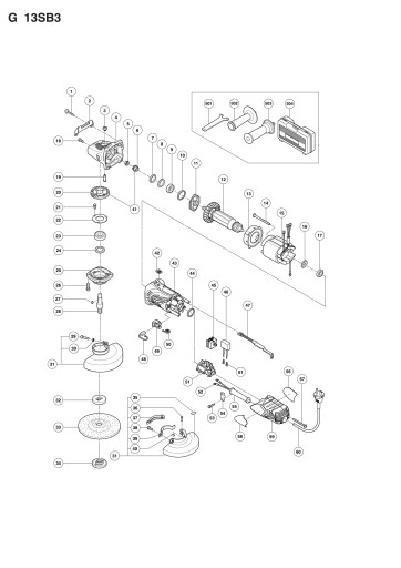 Стопорный штифт Углошлифовальная машина HITACHI G13SB3