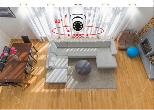ДОМАШНЯЯ КАМЕРА БЕЗОПАСНОСТИ WiFi 1080p ЛАМПА