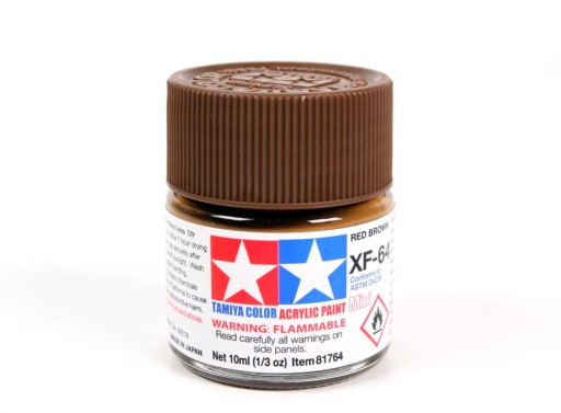 PROFESJONALNA FARBA AKRYLOWO-ALKOHOLOWA TAMIYA 10ml XF-64 RED BROWN (MATT)