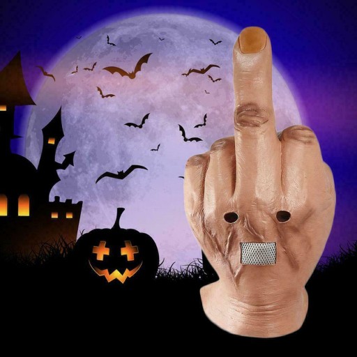 Маска на средний палец «Fuck you» Забавный реквизит Головной убор на средний палец на Хэллоуин