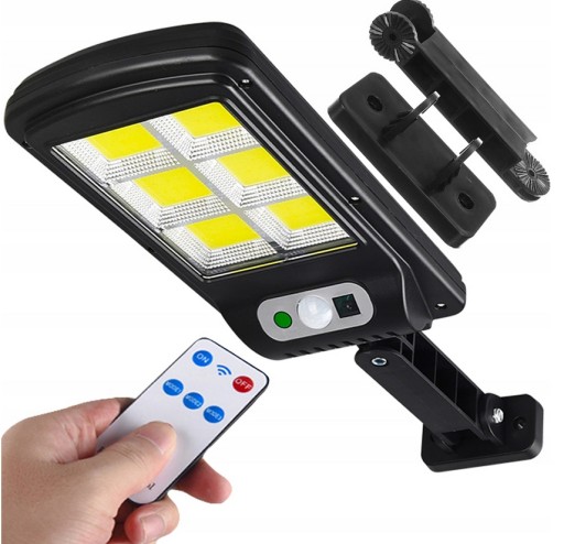 СОЛНЕЧНЫЙ УЛИЧНЫЙ ФОНАРЬ ФОНАРЬ 120 LED COB ДОМ/САД - ДАТЧИК ДВИЖЕНИЯ/ДИСТАНЦИОННЫЙ