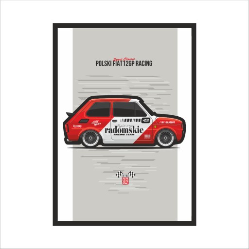 Картина на стену SPORT CLASSIC FIAT 126р в рамке
