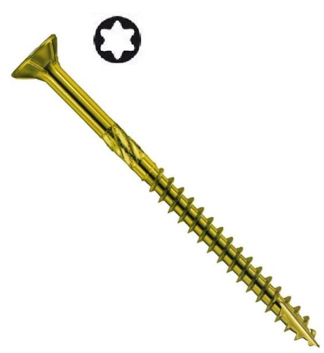 Шурупы столярные с потайной головкой 4,5х80 TORX 100 шт.