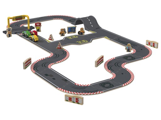 425430 ДЕРЕВЯННЫЙ ПОДНОС Набор Race Track Street Road, 37 предметов, возраст 3+