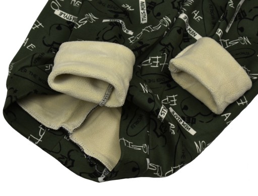 MIEGO Legginsy Ocieplane Polarem Khaki - 158/164