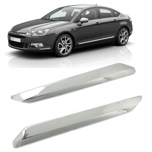 ХРОМИРОВАННАЯ НАКЛАДКА НА БАМПЕР ДЛЯ CITROEN C5 X7, 2 ШТ.