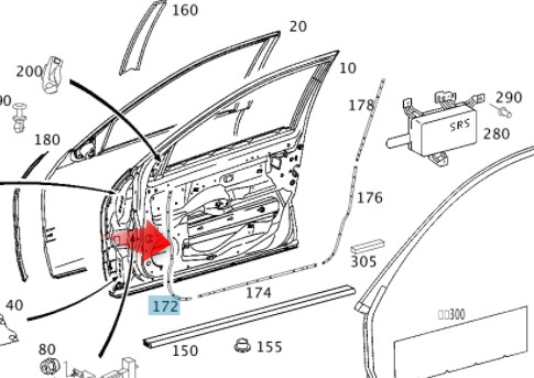 КРЕПЛЕНИЕ ПРОКЛАДКИ ДВЕРИ W203 MERCEDES C CLASS PP