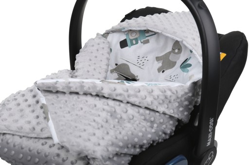 ОДЕЯЛО BABYMAM MINKY ДЛЯ АВТОКРЕСЛА ТЕПЛАЯ ПОЛЫШКА С КАПЮШОНОМ