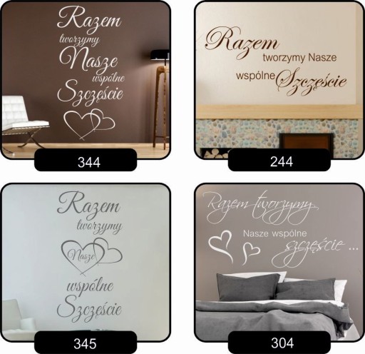Naklejka na ścianę cyta napis Every love story is