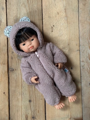 Cookids Спальник для куклы Миниленд 38см Розовый мишка с цветочными ушками
