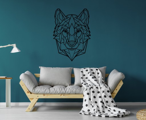 Ozdoba do pokoju klejona na taśmie WILK GEOMETRYCZNY 3D A270 80x57