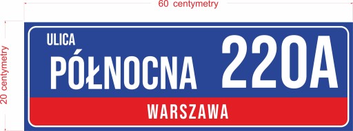 Tabliczka na BRAMĘ tablica na furtkę ADRESOWA Numer DOMU 60x20 cm PCV