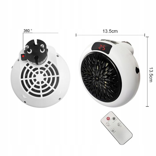 GRZEJNIK ELEKTRYCZNY MINI TERMOWENTYLATOR 900W