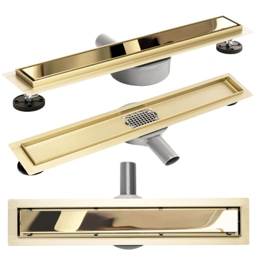 ЛИНЕЙНЫЙ СЛИВ REA NEO PURE PRO MIRROR GOLD GOLD 80