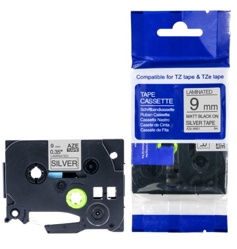 ЛЕНТА ДЛЯ BROTHER MATT SILVER TZe-M921 9мм TZ-M921