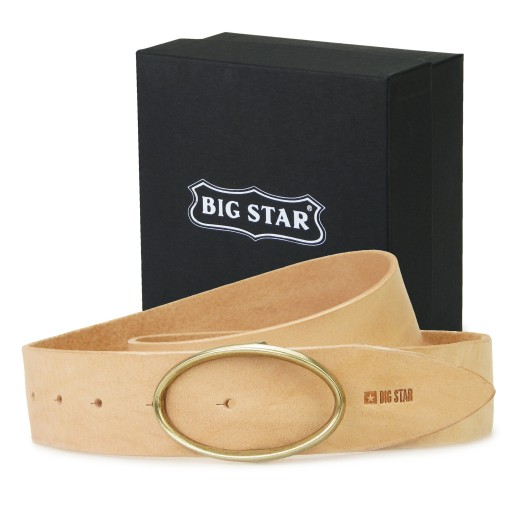 PASEK skórzany DAMSKI BIG STAR do spodni + PUDEŁKO 95/110cm