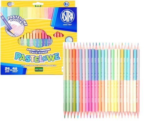 ASTRA KREDKI DWUSTRONNE 24/48 PASTELOWYCH KOLORÓW