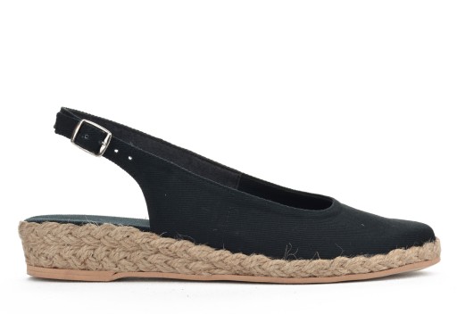 Espadryle płaskie odkryte czarne 38