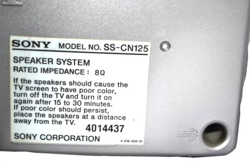 GŁOŚNIKI SONY SPEAKER SYSTEM SS-WS101 / SS- CN125 SUPER OKAZJA !!