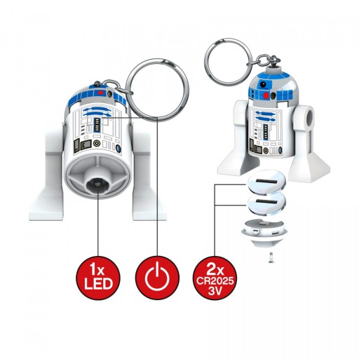 БРЕЛОК С ФОНАРЬЕМ LEGO LGL-KE21H R2D2