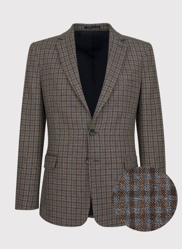 Куртка мужская шерстяная, коричневая, Slim Fit Pako Lorente, размер. 50/182