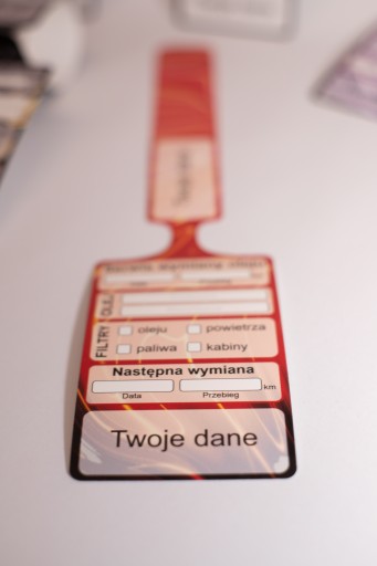 ZAWIESZKA SERWISOWA WYMIANA OLEJU 30SZT TWOJE LOGO